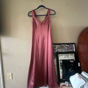 Elegant Pink Satin Dress